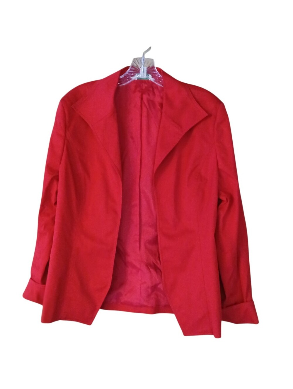 Austin Reed Red Brentwood Open Front Cotton Jacket Size 14